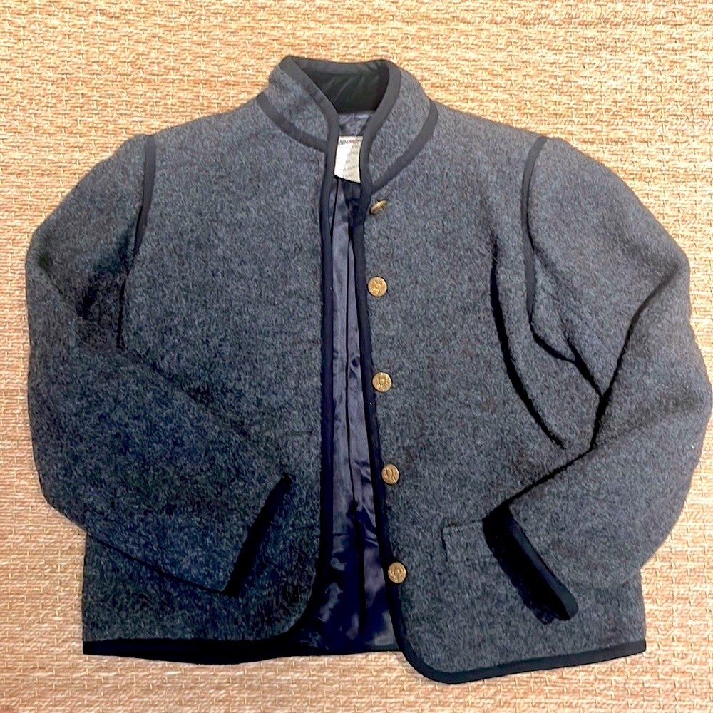 Saint Laurent tweed charcoal gray jacket size 38